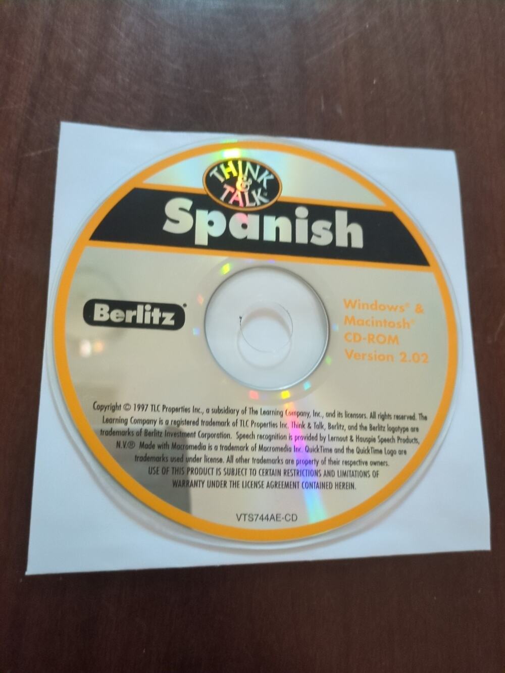 Berlitz Think and Talk Spanish Language Course CD-Rom Win 95 mac v2.02 disc only
